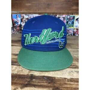 Hartford Whalers NHL New Era Fitted Hat 7 3/8 Vintage Hockey Series Script Blue